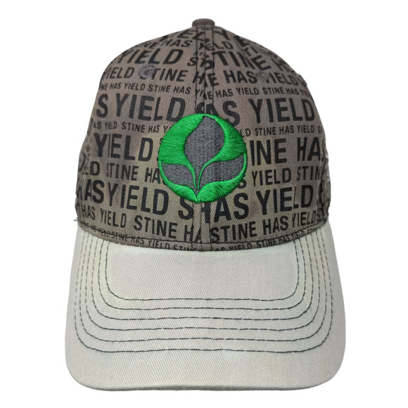 Stine Men's Strapback Hat Tan Gray Embroidered Logo Farmer Seed - Picture 1 of 11